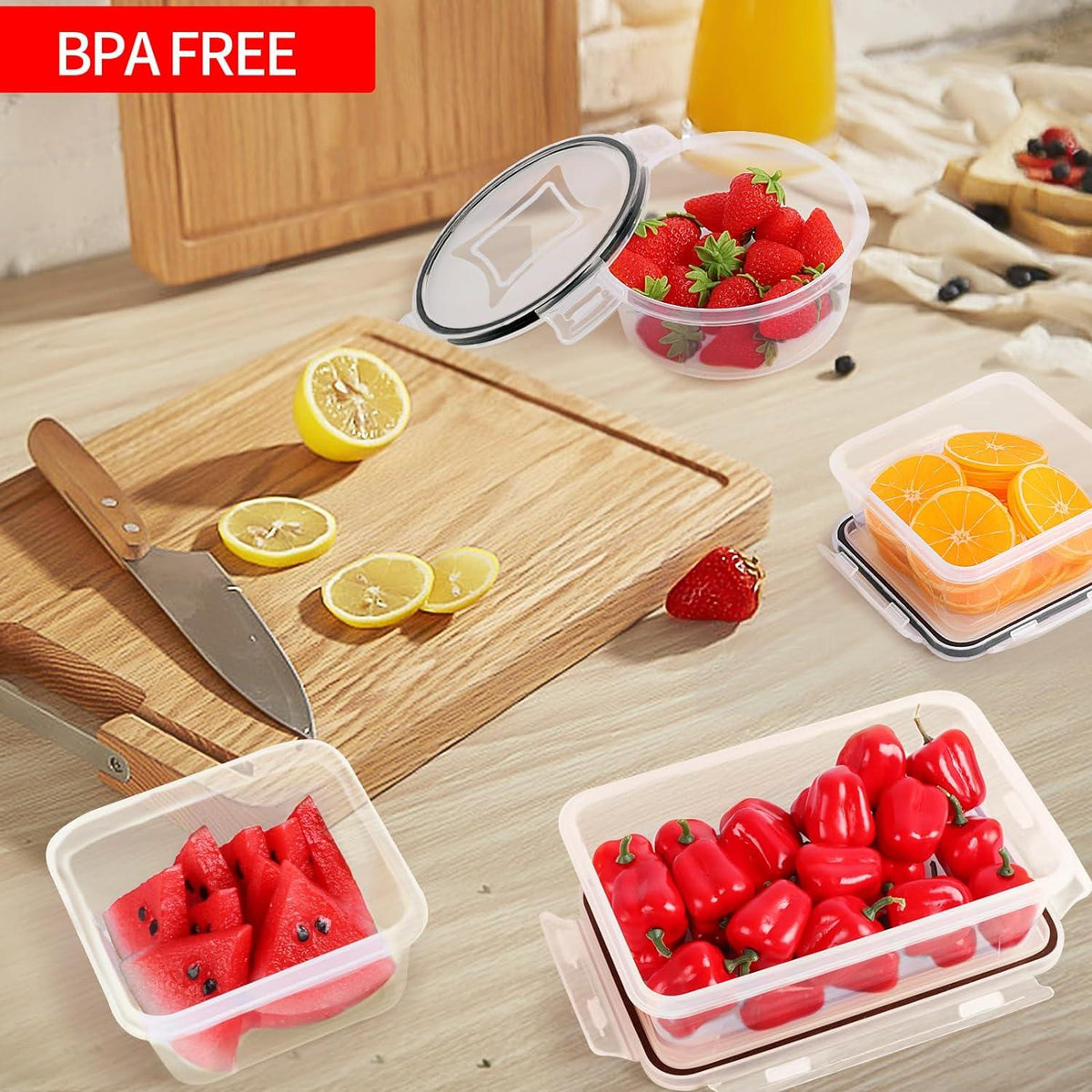 Frischhaltedosen Set 36-teilig luftdicht BPA-frei Küchenbehälter Clear