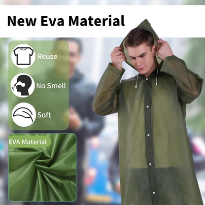 Wiederverwendbarer Regenponcho für Damen und Herren, 2 Stück, wasserdicht