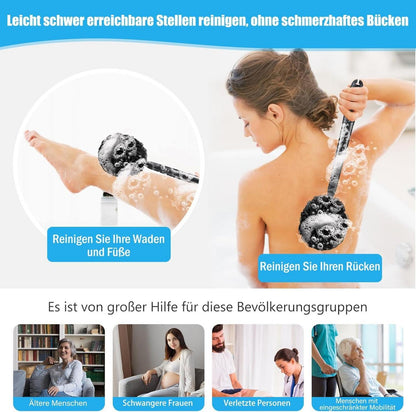 Duschschwamm Set mit 42cm Handgriff und Luffa-Schwamm