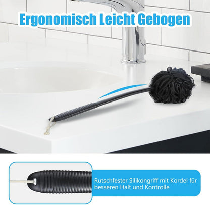 Badeschwamm Duschschwamm Satz Peeling Schwamm Rückenbürste 42cm Anti-Rutsch Griff