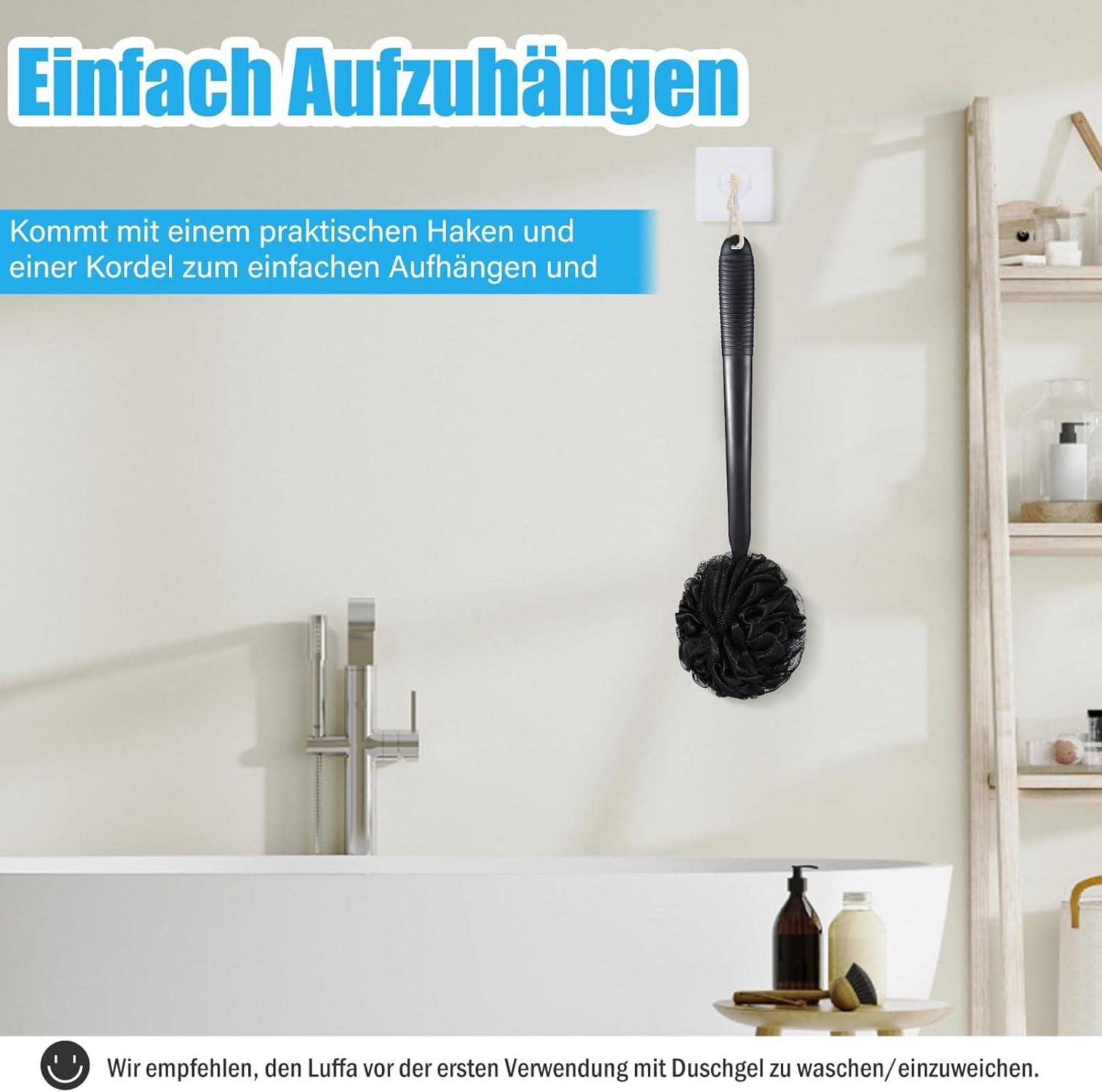 Badeschwamm Duschschwamm Peeling Rückenbürste 42cm Anti-Rutsch Weich