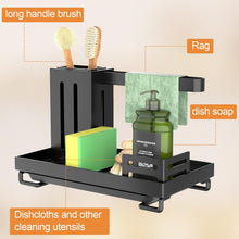 Schwarzer Spülbecken Organizer aus Edelstahl mit