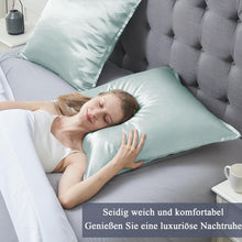Satin Kissenbezug 80x80 2er Set Weich Seidenkissenbezug Grün
