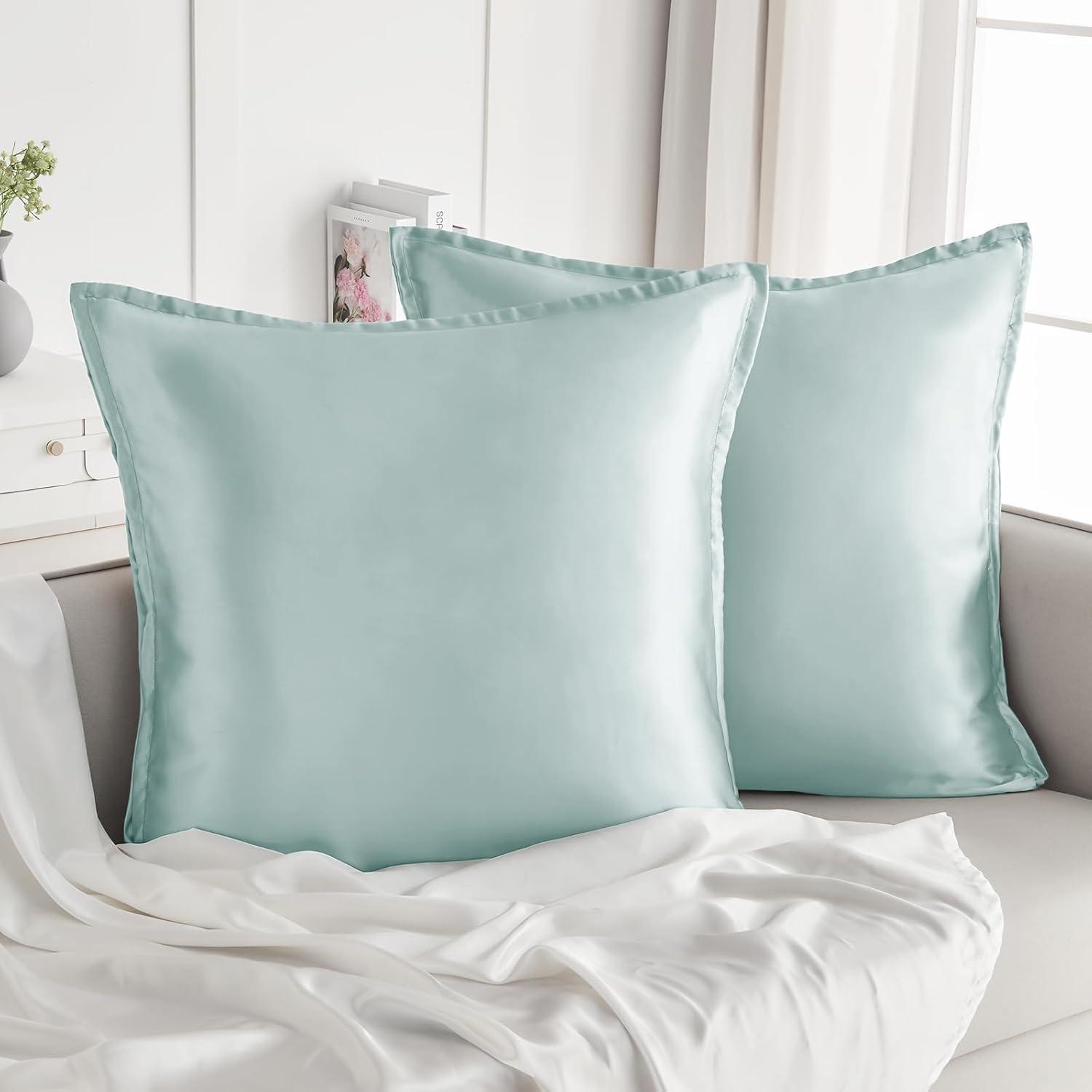 Satin Kissenbezug 80x80 2er Set Weich Silk Pillowcase