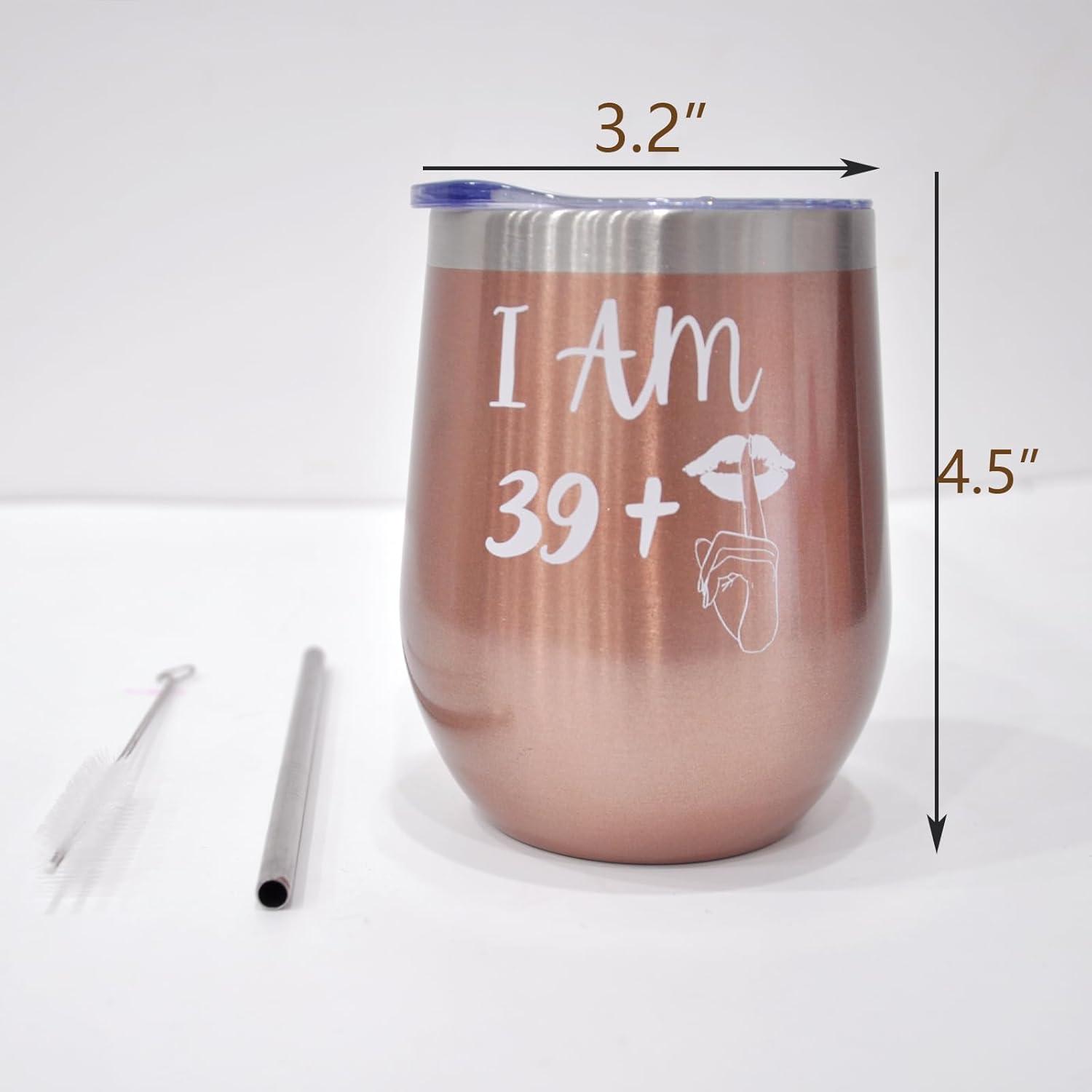 Roségold Weinbecher 40. Geburtstagsgeschenk Frauen 350ml