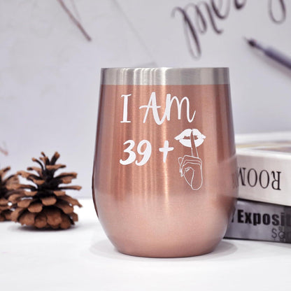 Edelstahl Weinbecher 40. Geburtstagsgeschenk Frauen 350ml 12OZ