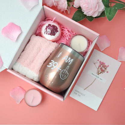 40. Geburtstag Geschenkset für Frauen | Roségold Weingläser