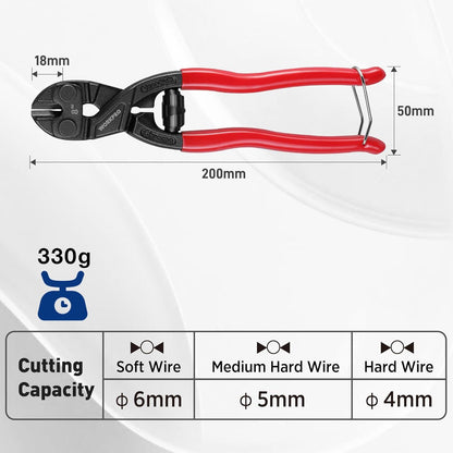 WORKPRO Bolzenschneider Mini Cr-V Stahl 200mm gehärtete