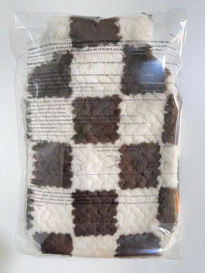 Wärmflasche 2l mit Bezug - Große Bettflasche flauschig, Geschenk