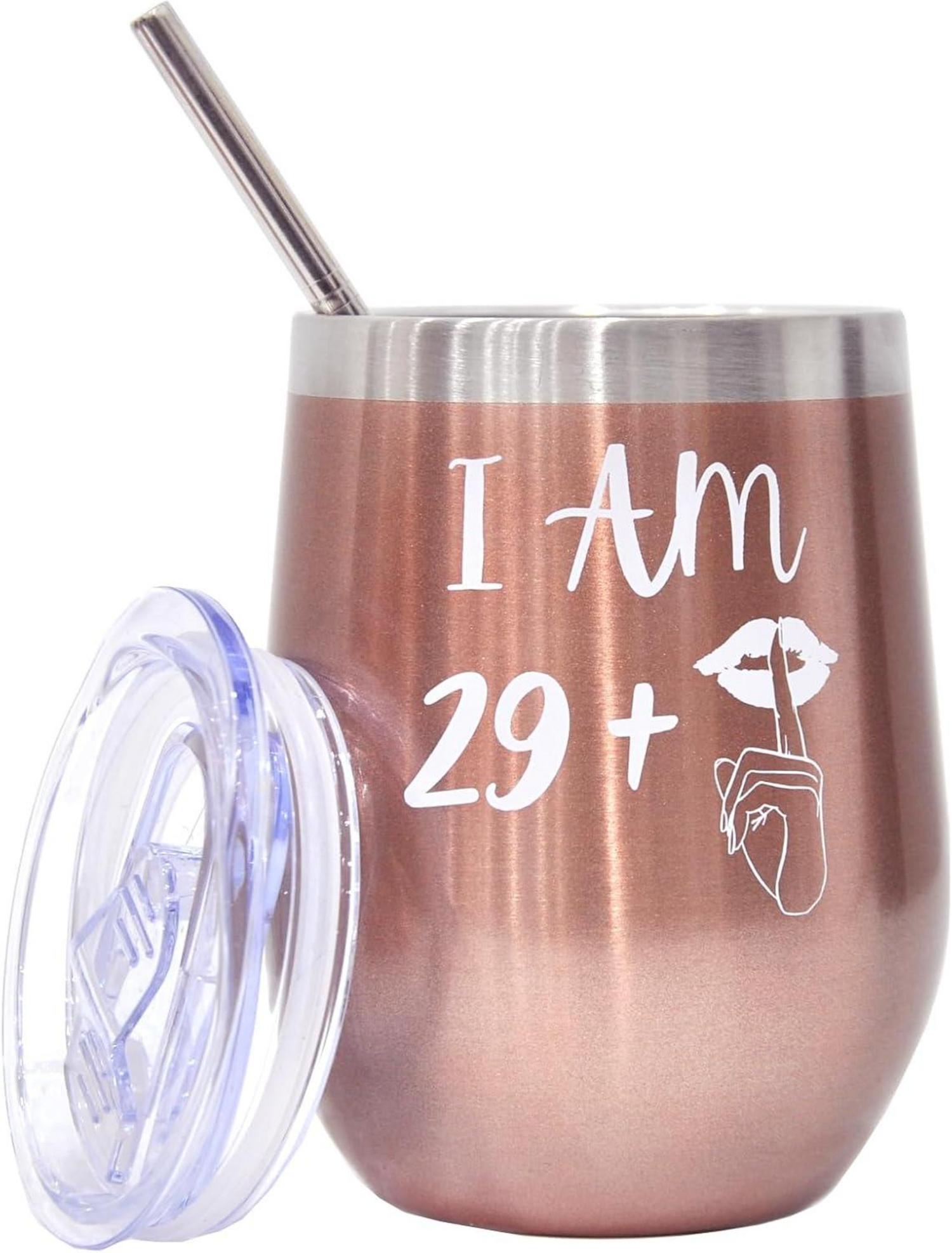 BOKALAKA Edelstahl Weinbecher 30. Geburtstag Frauen 350ml