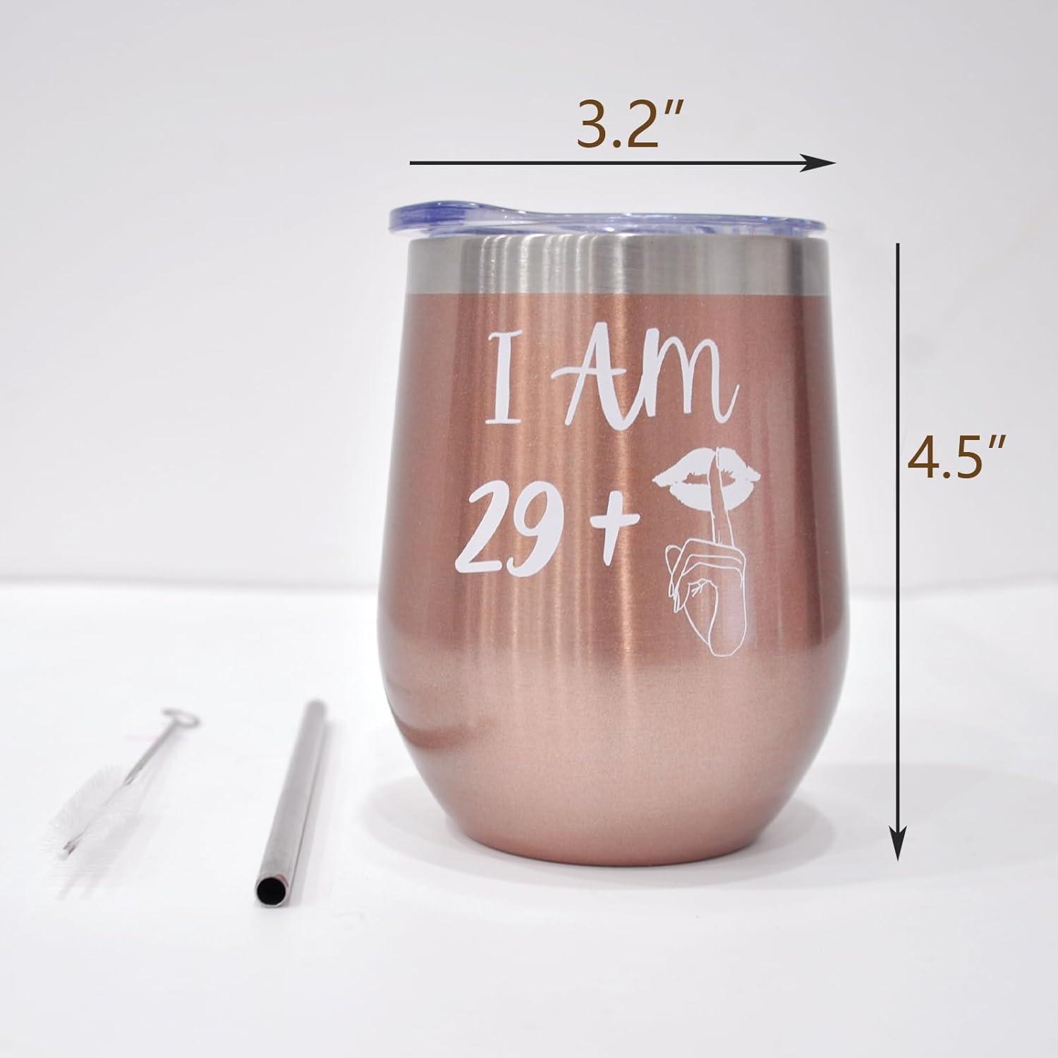 BOKALAKA Edelstahl Weinbecher 30. Geburtstag Frauen 350ml