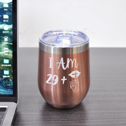 BOKALAKA 30. Geburtstag Frauen Edelstahl Weinbecher Geschenk 350ml 12OZ