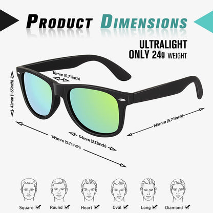 Sunier 2025 Polarisierte Sonnenbrille Herren Retro Vintage UV-Schutz Cat 3