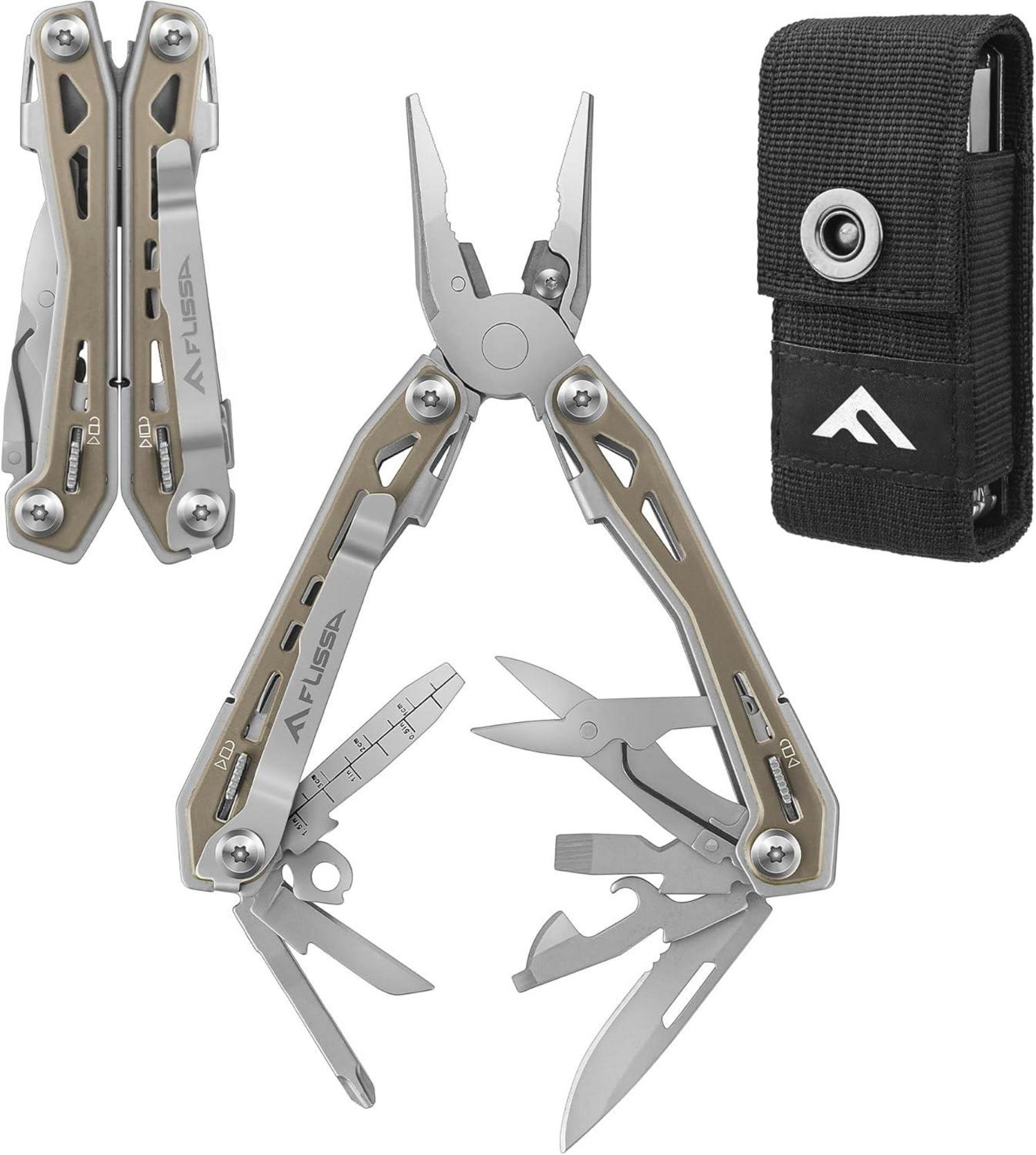 Multifunktionszange 16-in-1, Faltbares Edelstahl Multitool für Camping