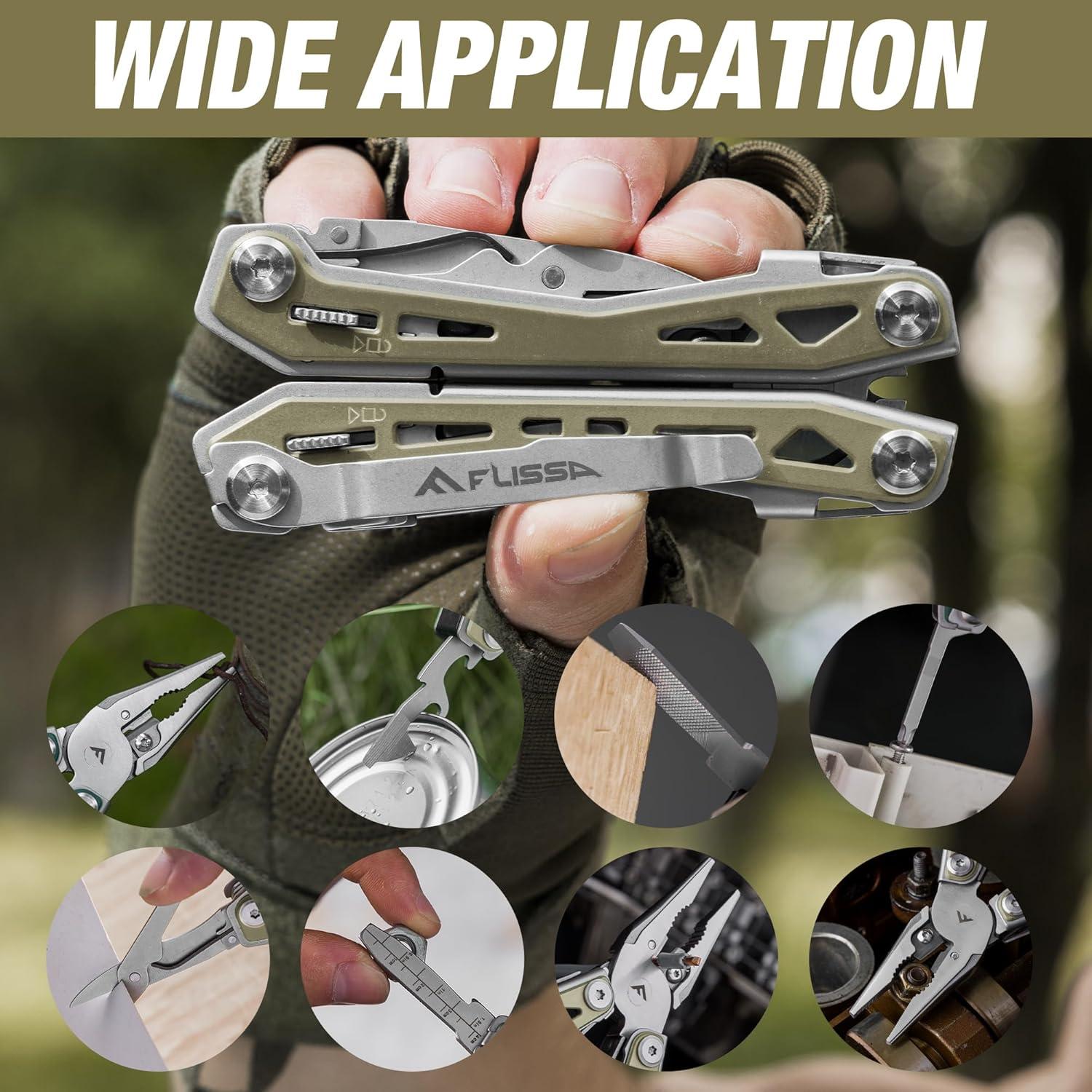 FLISSA Multifunktionszange 16-in-1 Edelstahl Multitool Outdoor Camping
