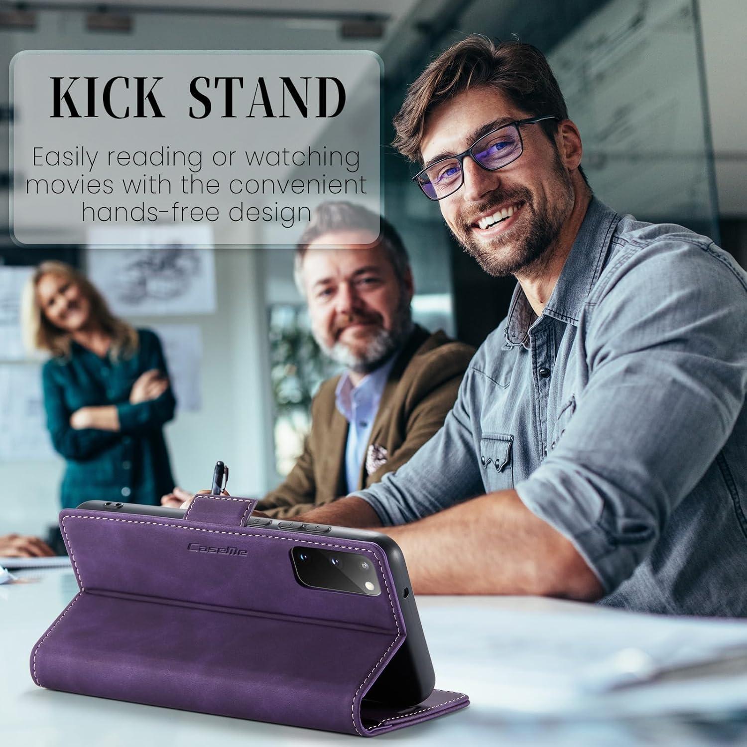 Samsung Galaxy S20 Hülle RFID Schutz Leder Flip Case Standfunktion - Lila