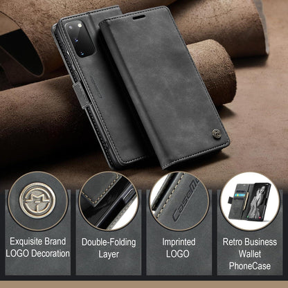 CaseMe Samsung Galaxy S20 Handyhülle Leder RFID Schutz Flip Case Grau