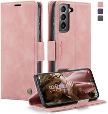 Handyhülle Samsung Galaxy S21 5G Premium Leder RFID Flip Case Magnet