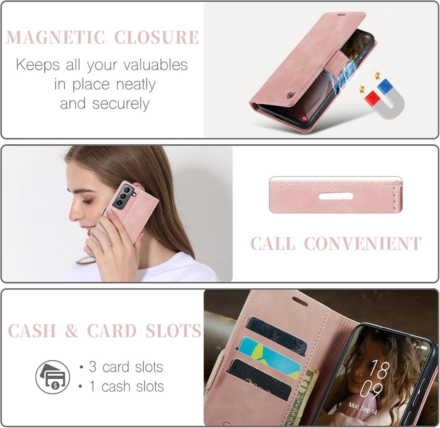 Handyhülle Samsung Galaxy S21 5G Premium Leder RFID Flip Case Magnet