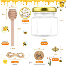 36 Stück Mini Honiggläser mit Deckel und Zubehör - Set für