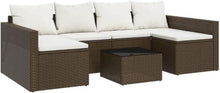 Garten Lounge Set 2 TLG. mit Kissen, Rattan Sofa U-Form