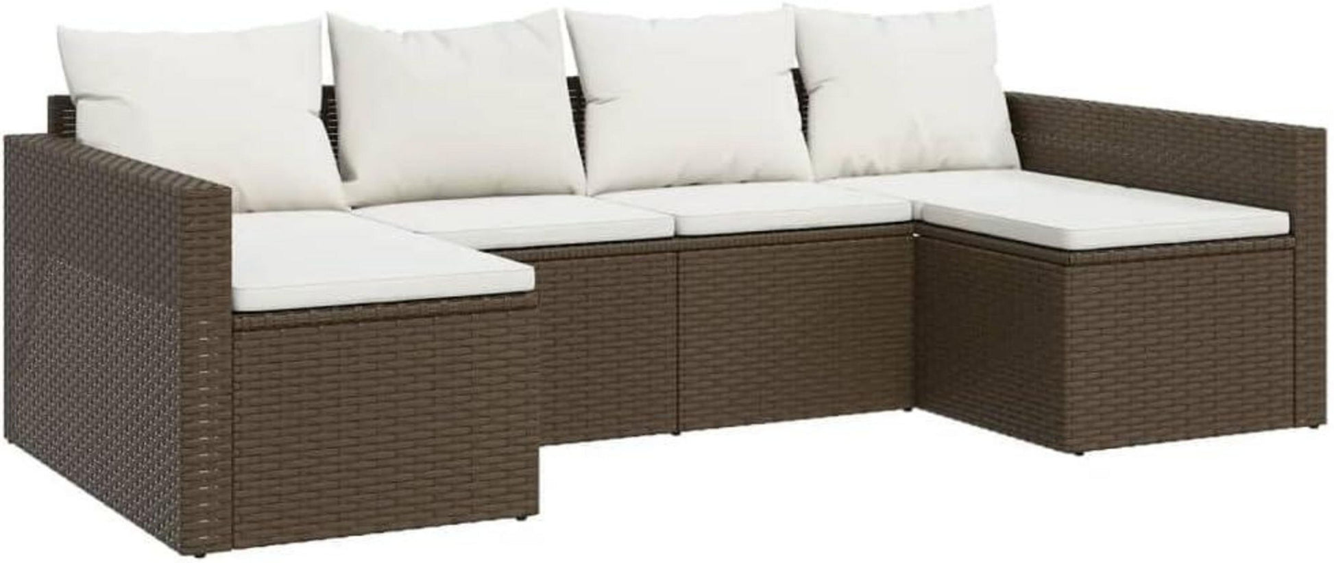 vidaXL Garten Lounge Set Poly Rattan Braun mit Kissen