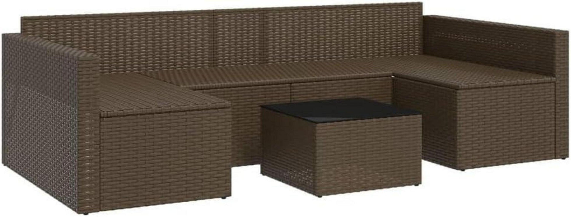 vidaXL Garten Lounge Set Poly Rattan Braun mit Kissen