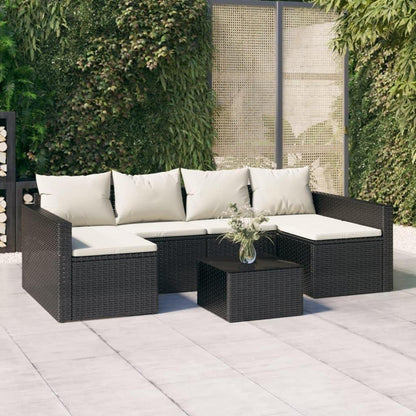 vidaXL Garten Lounge Set 2-TLG. Schwarz Poly Rattan mit