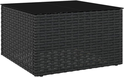 vidaXL Garten Lounge Set Schwarz Poly Rattan Kissen U-Form