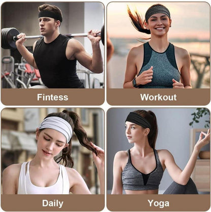 Sport Stirnbänder Set 4 Stück für Damen Herren Anti-Rutsch Haarband Tennis Yoga