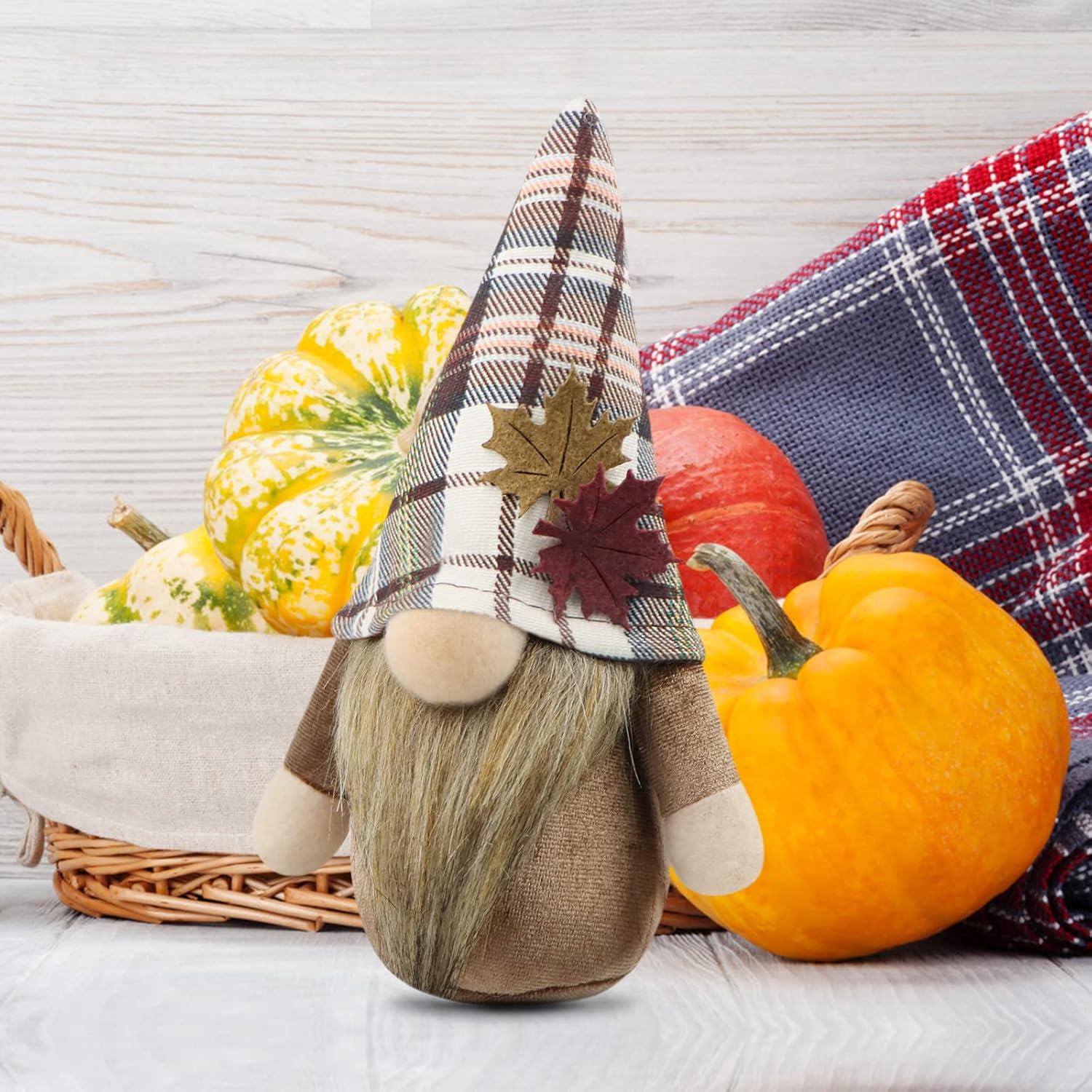 Herbst Wichtel Figuren 2er Set Deko Herbstdeko Herbstdeko Autumn Blau Braun