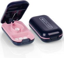 Tablettenteiler mit Aufbewahrungsfach und scharfen Klingen