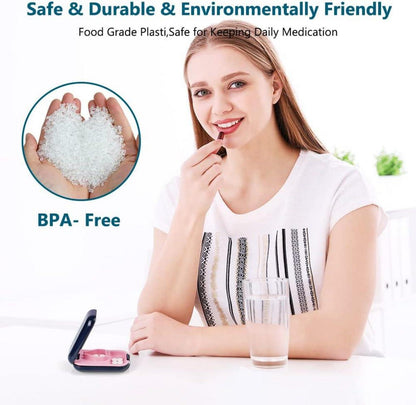 Tablettenteiler mit scharfen Klingen und Aufbewahrungsfach, Blau