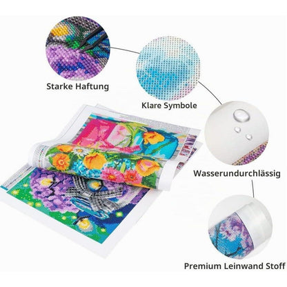 Diamantmalerei Buddha Landschaft mit Wasserfall & Orchideen xxl