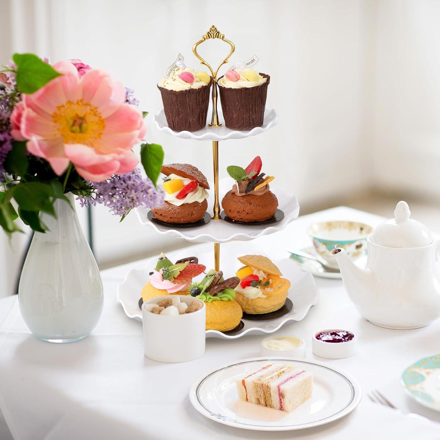 3-stöckiger Cupcake Ständer Serviertablett Hochzeit Party Display