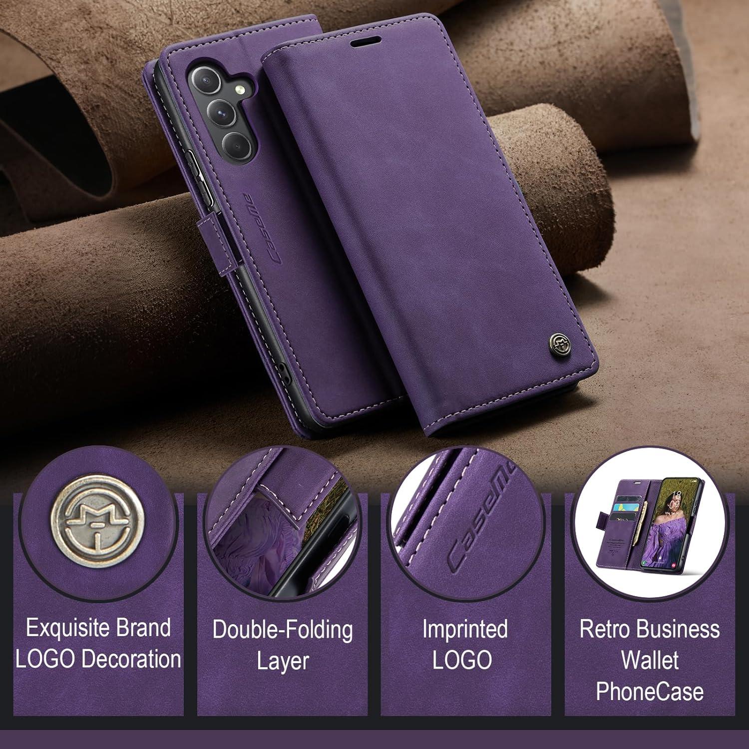 Samsung Galaxy A54 5G Handyhülle Leder Flip Case RFID Kartenfach Stand - Lila