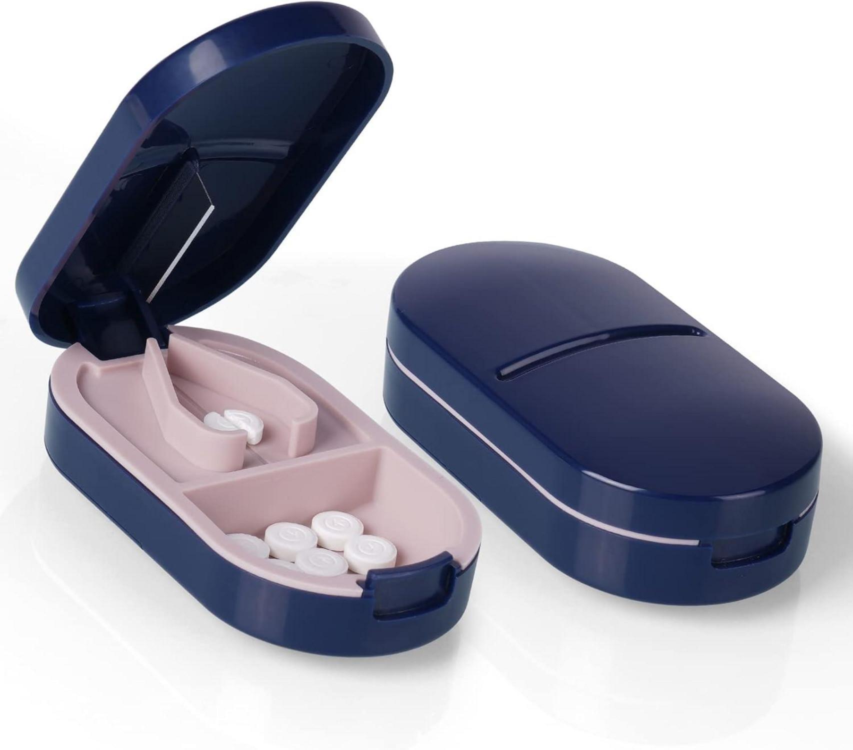 Tablettenteiler für Kleine und Große Tabletten mit Aufbewahrungsfach