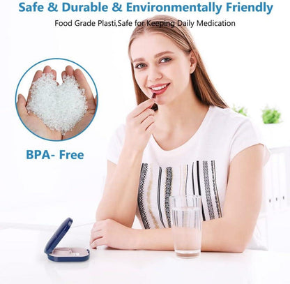 Tablettenteiler Pillenschneider 2-in-1 Aufbewahrung Blau