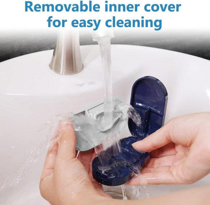 Tablettenteiler mit Aufbewahrungsfach und scharfen Klingen, tragbarer Pillenschneider