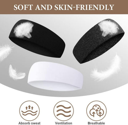 Sport Stirnband Set 4 Stück für Damen und Herren Anti-Rutsch Haarband