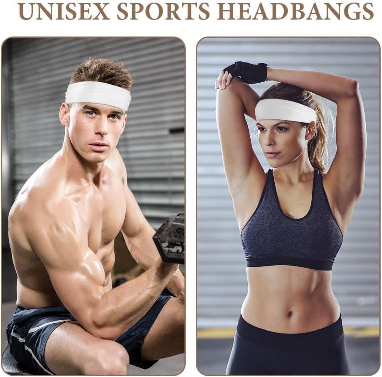 Sport Stirnbänder Set, Elastisch Dünn Anti-Rutsch, Damen Herren, 4 Stück