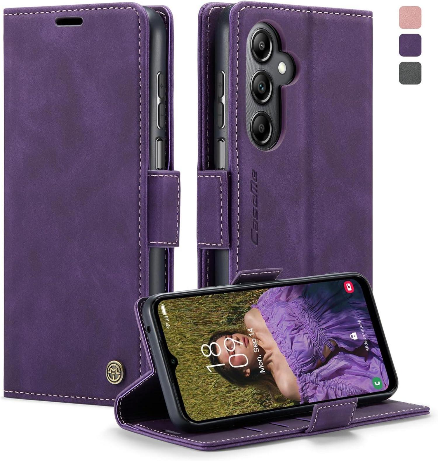 Handyhülle Samsung Galaxy A14 Premium Leder RFID Standfunktion