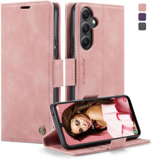 Handyhülle Samsung Galaxy A34 5G Premium Leder RFID Rosa
