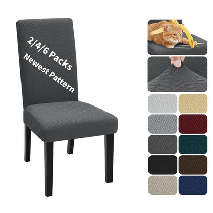 Stretch Stuhlhussen 4er Set Dunkel Grau – Esszimmer & Bankett
