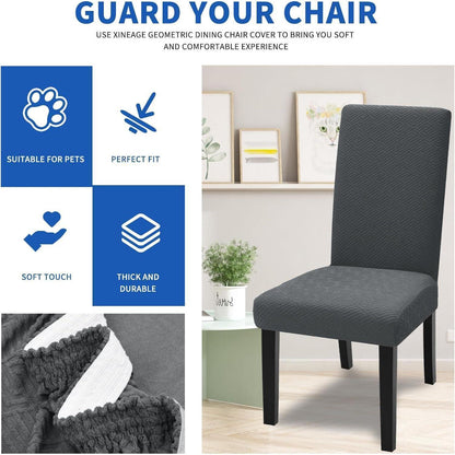 Stretch Stuhlhussen 4er Set Dunkel Grau – Esszimmer & Bankett