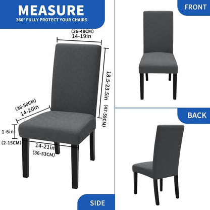 Stretch Stuhlhussen 4er Set Dunkel Grau – Esszimmer & Bankett