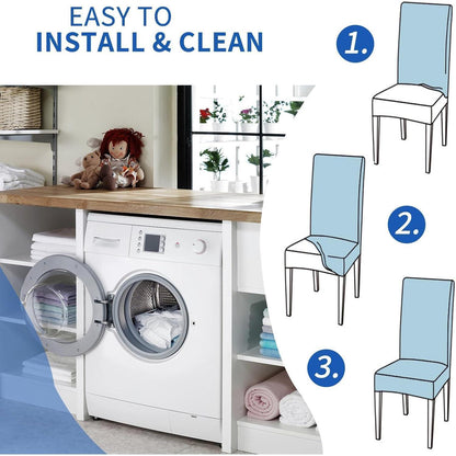 Stretch Stuhlhussen 4er Set Dunkel Grau – Esszimmer & Bankett