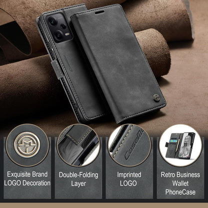 KZB Xiaomi Redmi Note 12 Pro 5G Poco X5 Pro 5G Leder Flip Case Grau