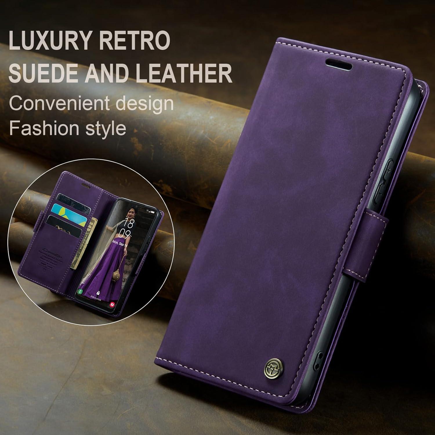 Handyhülle Samsung Galaxy A34 5G Leder RFID Flip Case 6,6'' Lila