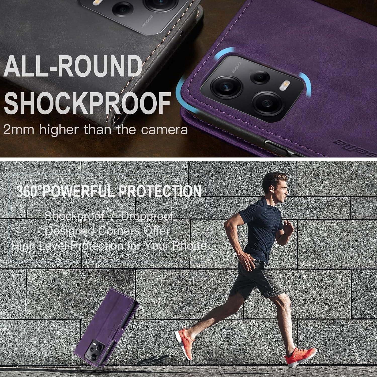 KZB Xiaomi Redmi Note 12 Pro 5G Poco X5 Pro 5G Lila Flip Case RFID